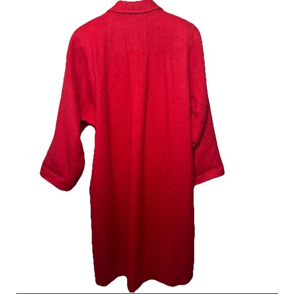 Samuel Martin Coat VTG 80s True Red Flag Line Fuzzy Wool Button Maxi Dressy S - Picture 4 of 8